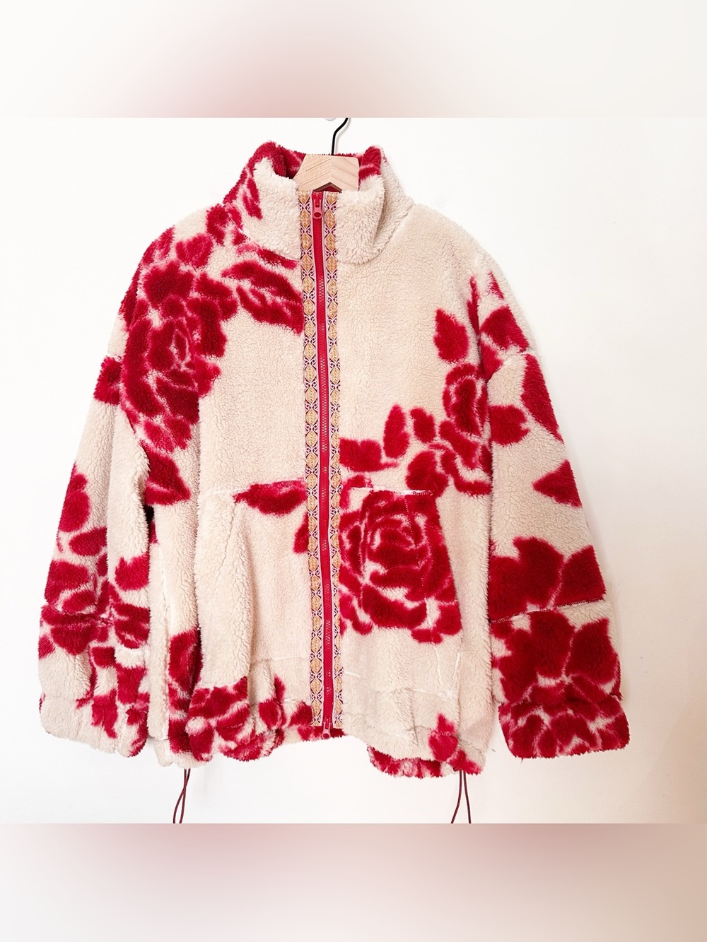 Urban Outfitters BDG Mae Printed Piled Fleece Zip-Up Jacket - Picture 2 of 4